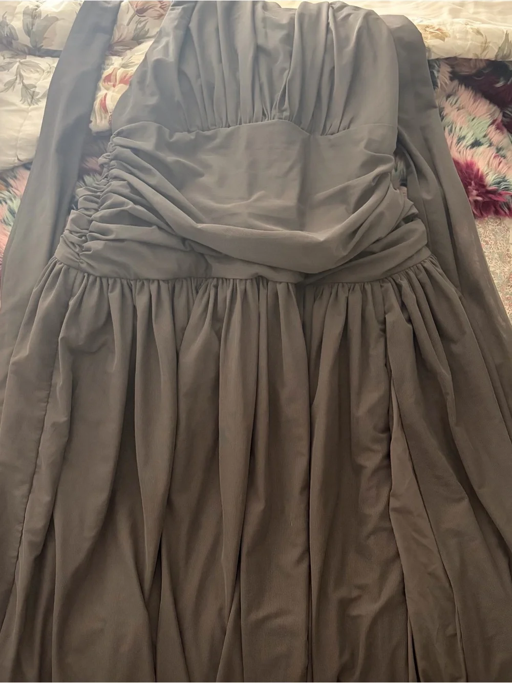 The Halter Slit Gown in Charcoal